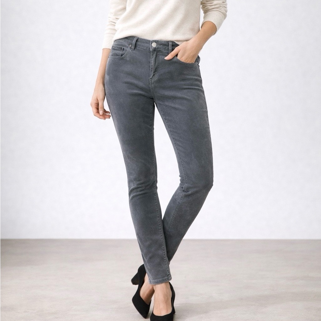 Loft Corduroy Modern Skinny Pants In Slate Gray